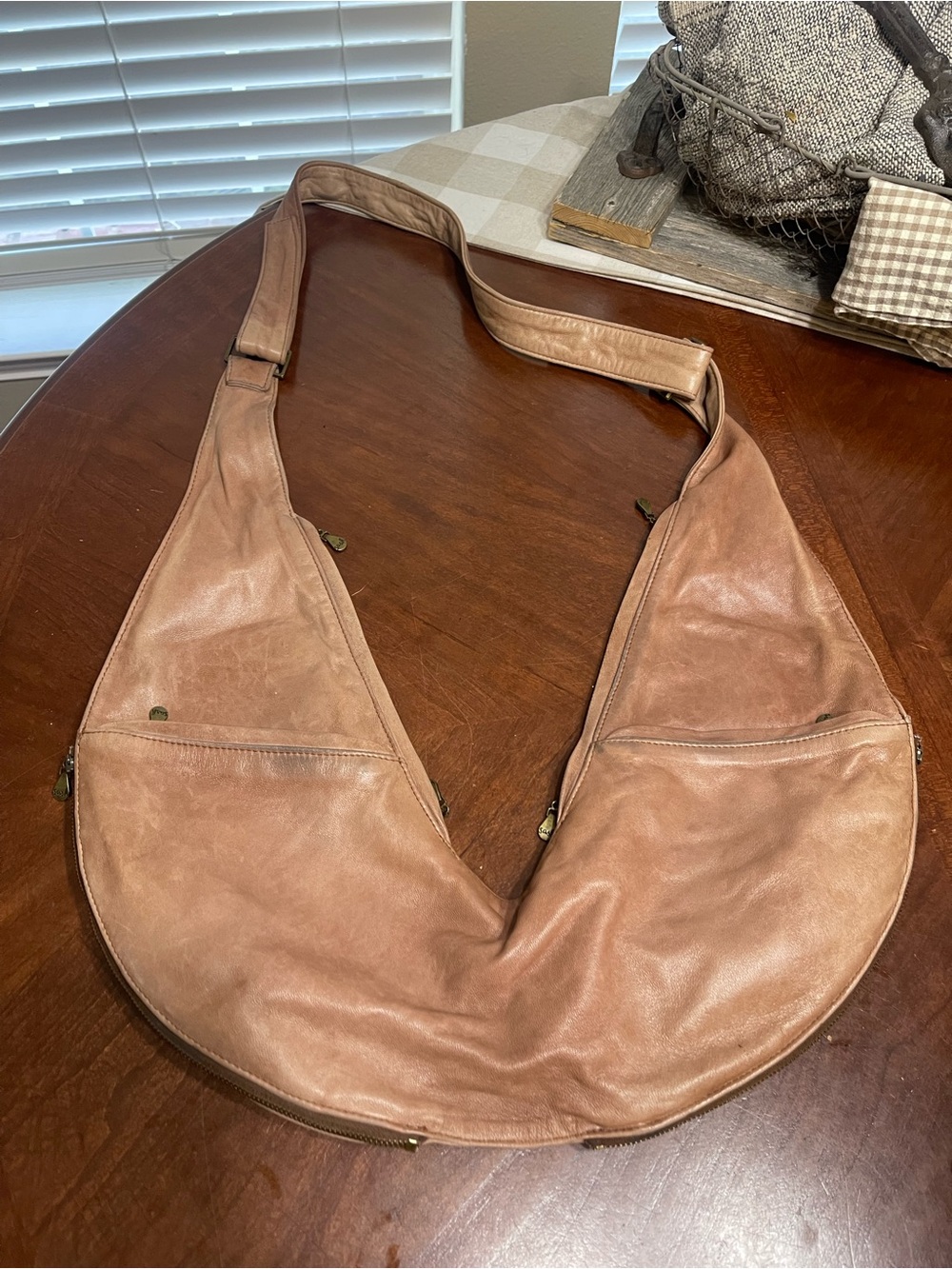 Sash Leather Crossbody Multi Use Travel Sling Bag